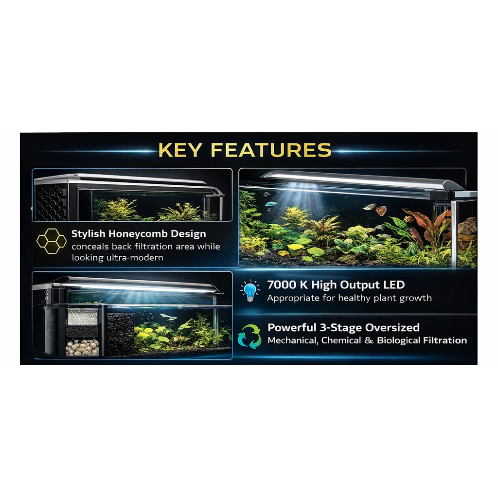 Fluval SPEC 19L Nano Aquarium with 7000K LED & 3-Stage Filtration Black - Image 5